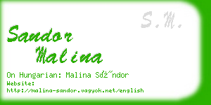 sandor malina business card